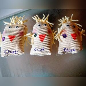 Handmade Yellow Chick Trio 4" Tall   Ready For Easter